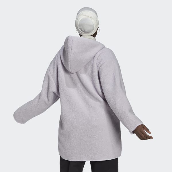 paars Polar Fleece Long Hooded Track Top CJ302