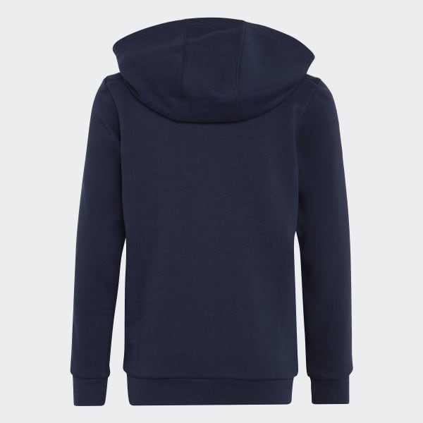 Blue Essentials 3-Stripes Fleece Full-Zip Hoodie