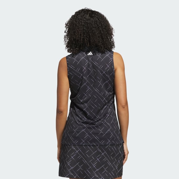 noir Polo imprimé sans manches Ultimate365