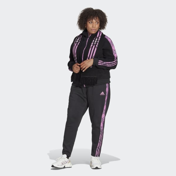 Czerń Tiro Winterized Tracksuit Bottoms (Plus Size) U9951