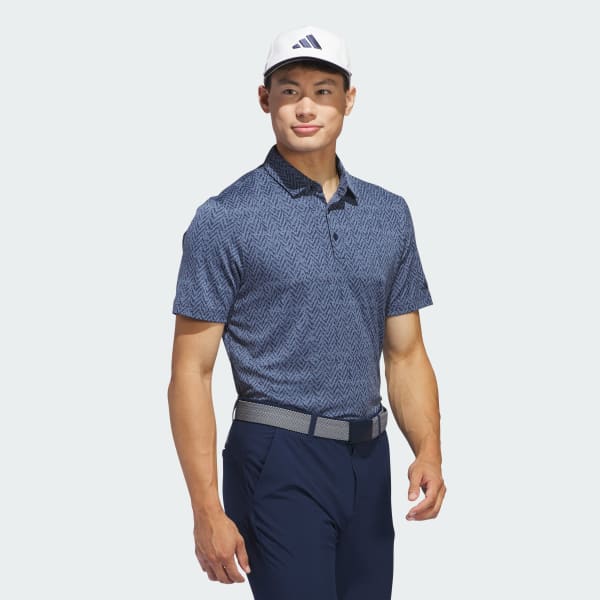 adidas Men's Golf Ultimate365 Jacquard Polo Shirt - Blue adidas US
