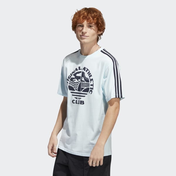 Blauw Original Athletic Club 3-Stripes T-shirt VB110