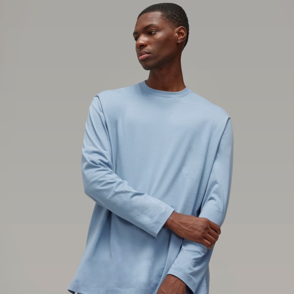 adidas Y-3 Long Sleeve Tee - Blue | Free Shipping with adidas Y-3 Long Sleeve Tee - Blue | Free Shipping with