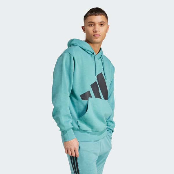 Turquesa Sudadera de lana con gorro Essentials con logo grande