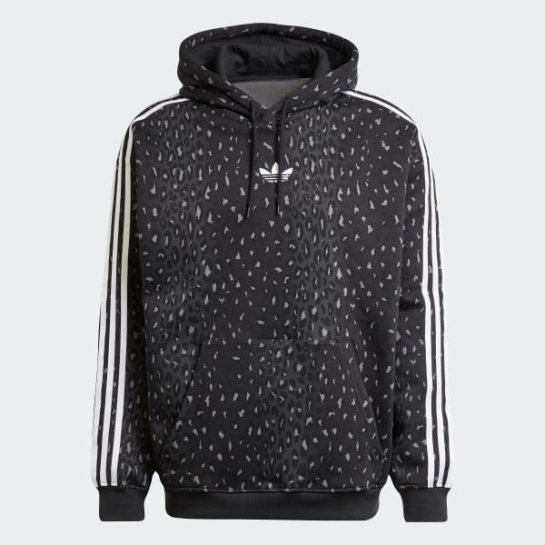 adidas Bluza Leo All Over Print Loose Hoodie - Czerń