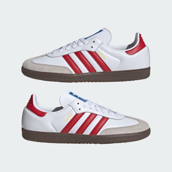 Adidas samba top blanche et rouge