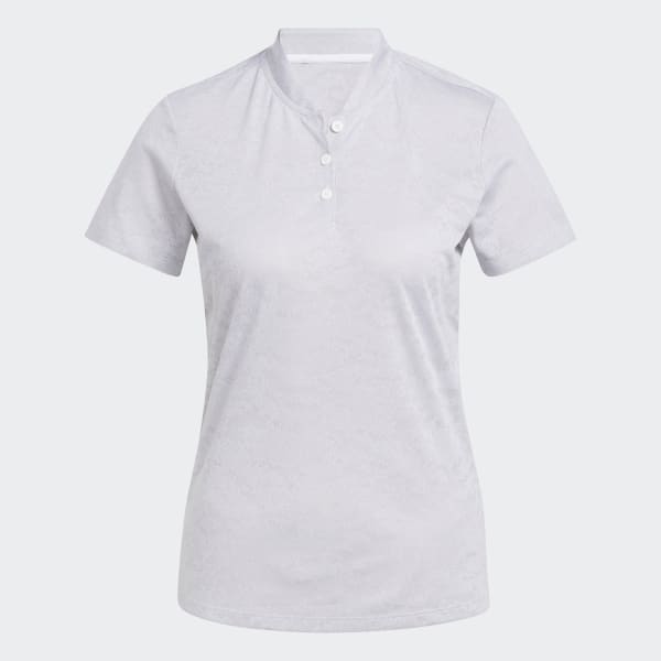 White Jacquard Golf Polo Shirt