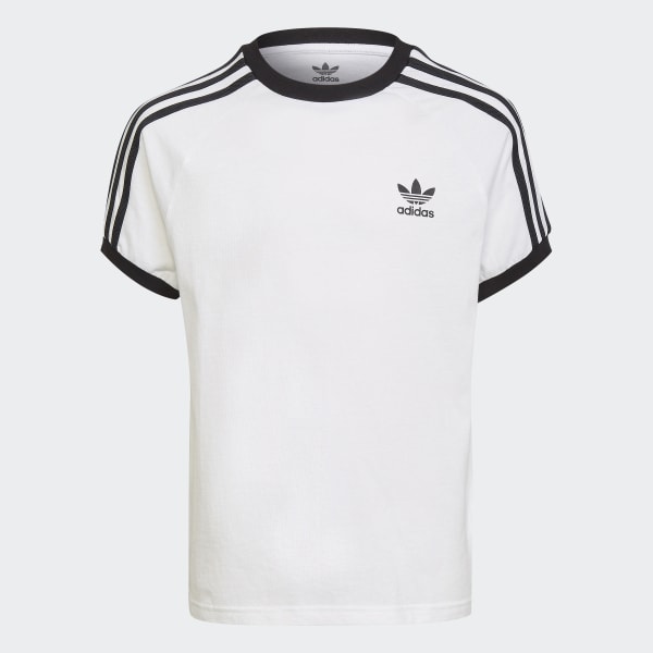 Weiss adicolor 3-Streifen T-Shirt
