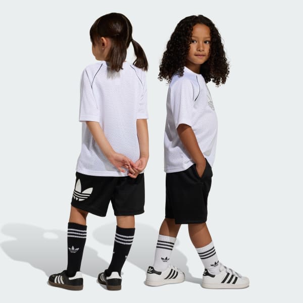 Blanco CONJUNTO DE POLO Y SHORTS HOLGADOS DE MALLA