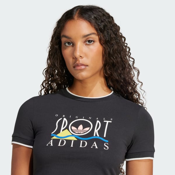 ★ adidas★ Adidas Sports Graphic Baby Tee JD1813 adidas Sport Graphic Baby Tee - Black | adidas Singapore