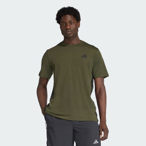 andperse ３点　M size Camiseta Train Essentials Training Feelready 3-Listras - Verde