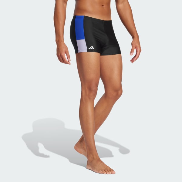 Schwarz Colorblock Swim Boxer-Badehose