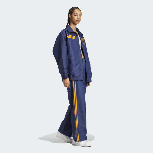 adidas blueversion チノトラックパンツ アディダス 70s オーバーサイズ トラックパンツ - ブルー
