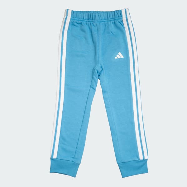 Blue 3 Stripes Full Length Hooded Set Kids