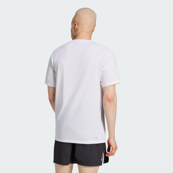 White Climacool Training Camo Logo Graphic Tee