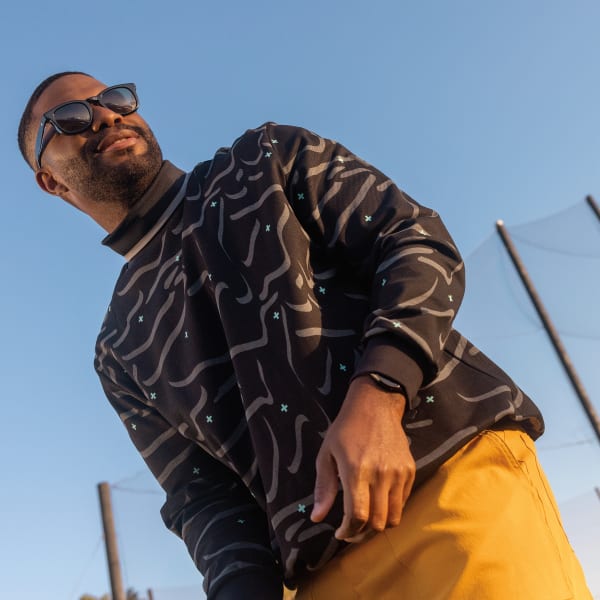 Đen Áo Polo Cổ Lọ Dài Tay Adicross