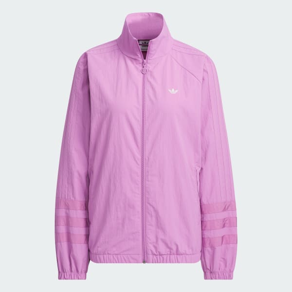 Purple Ruched Track Top Jacket