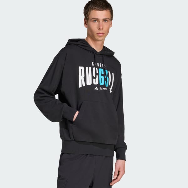 Negro Sudadera con capucha George Russell de Mercedes AMG Petronas Formula 1 Team