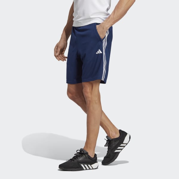 adidas Train Essentials Piqué 3-Stripes Training Shorts - Blue Men's Training | adidas US
