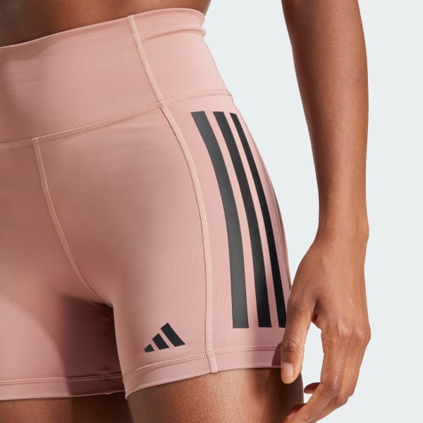 adidas Optimé 3-Stripes 1/4 Short Leggings Pink adidas Philippines
