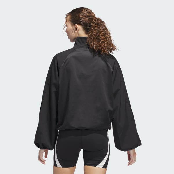 Black 아디다스 바스켓볼 하프 지퍼 풀오버