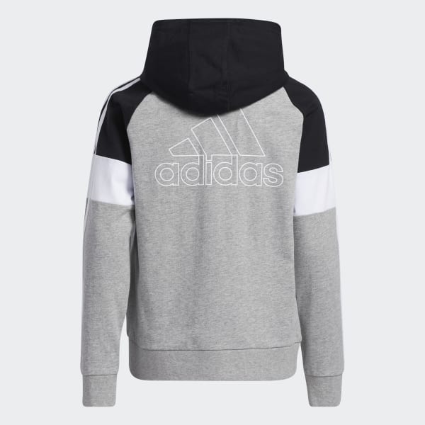 adidas Colorblock French Terry Hooded Jacket - Grey | adidas US