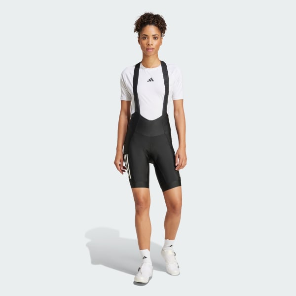 Preto Calções Acolchoados com Alças para Ciclismo 3-Stripes Essentials