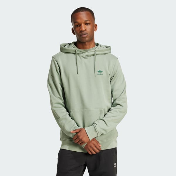 Mens Hoodies Adidas Trefoil Hoodie Green Adidas Trefoil Essentials
