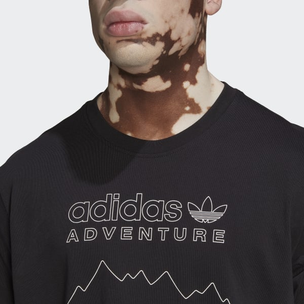Preto adidas Adventure Mountain Front T-Shirt SD639