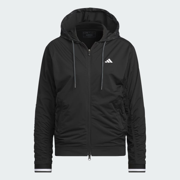 ブラック 【ゴルフ】WIND.RDY 撥水 フルジップ シャーリング フーディーウィンド