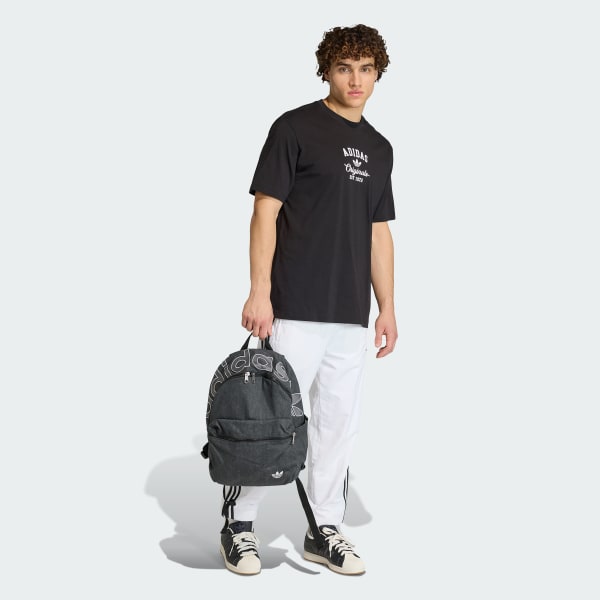 สีดำ เสื้อยืดพิมพ์ลายทรงหลวม COLLEGIATE 11