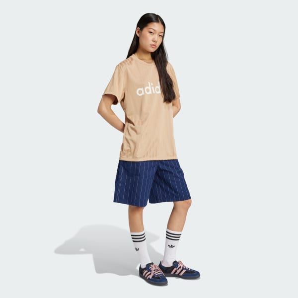 Brown Linear Graphic Boyfriend Tee