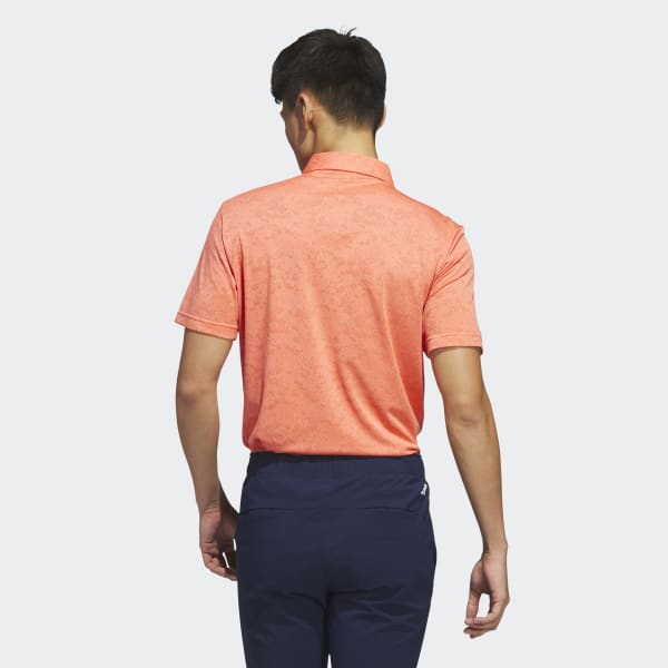 Orange Textured Jacquard Golf Polo Shirt