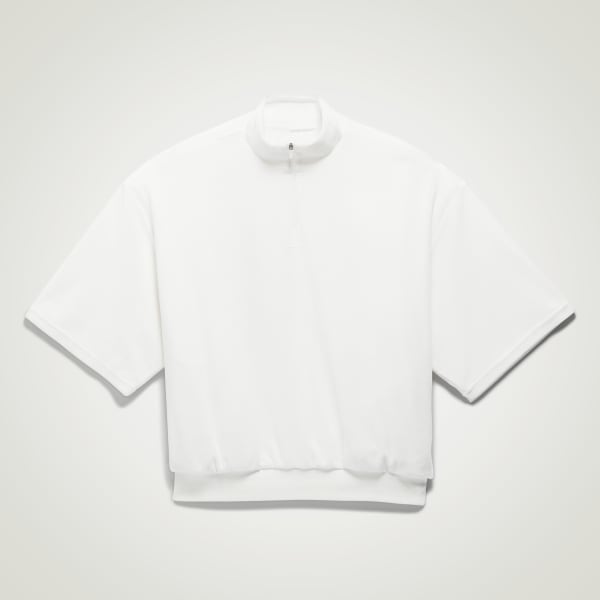adidas Basketball Velour 1/2-Zip Sweatshirt - White | Unisex Basketball | adidas