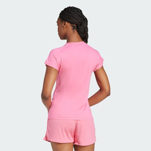 Pink AEROREADY Train Essentials Minimal Branding V-Neck Tee
