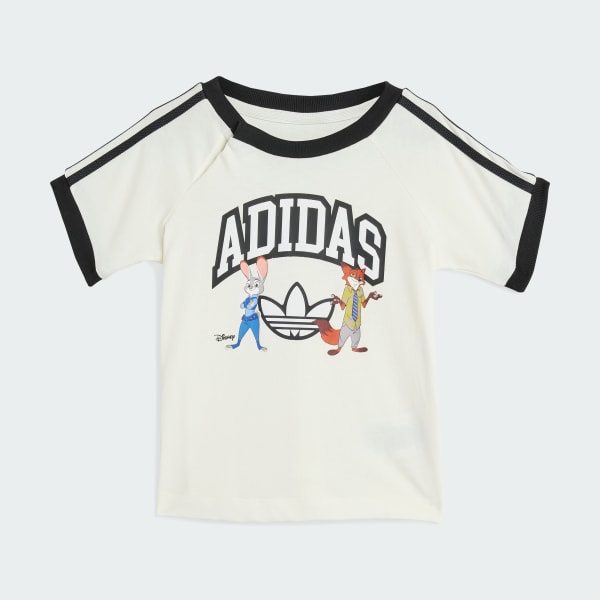 White adidas Disney Short Tee Set Kids