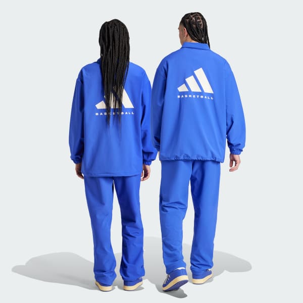 Niebieski Spodnie adidas Basketball Snap