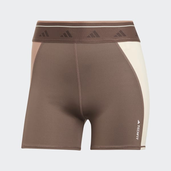 Brązowy Techfit Colorblock Short Tights