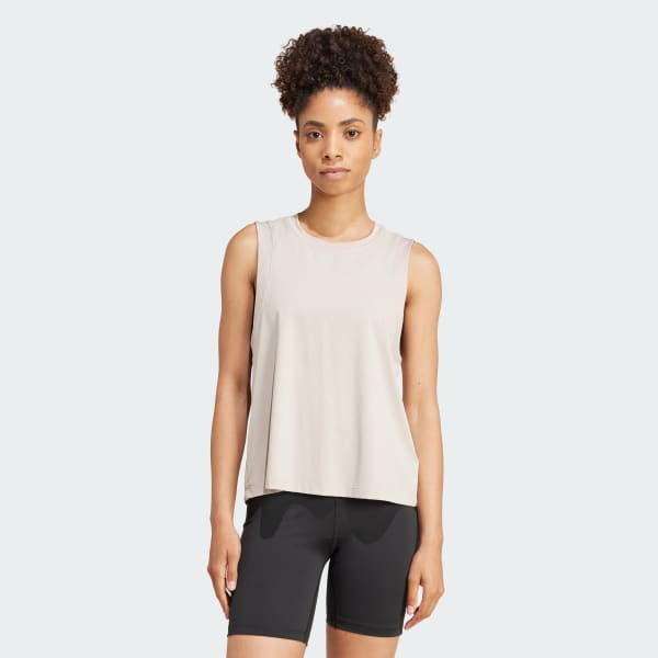 Beige Playera sin Mangas Studio