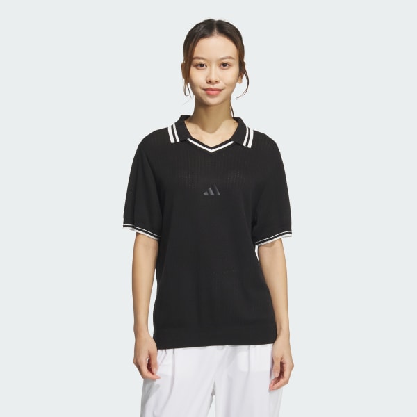 Black 반팔 니트 폴로 셔츠