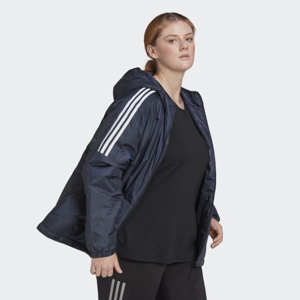 Blau Essentials Insulated Hooded Jacke – Große Größen AV244