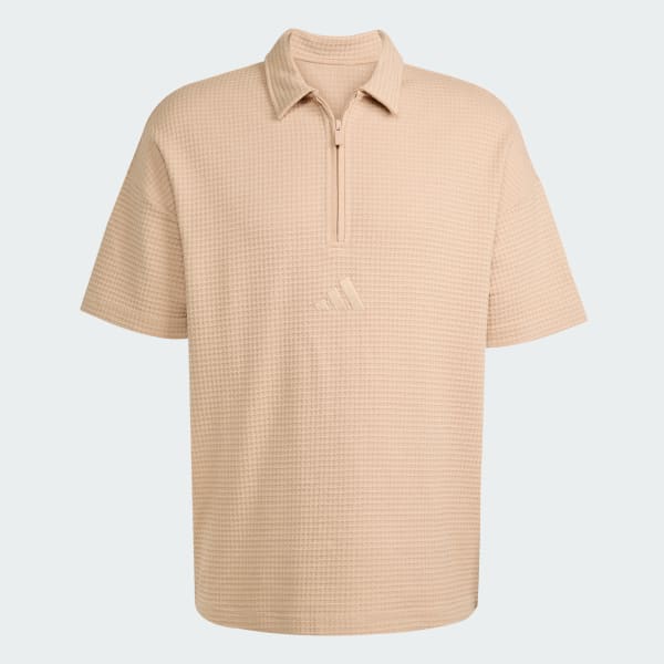 Brown All SZN Waffle Knit Half-Zip Polo
