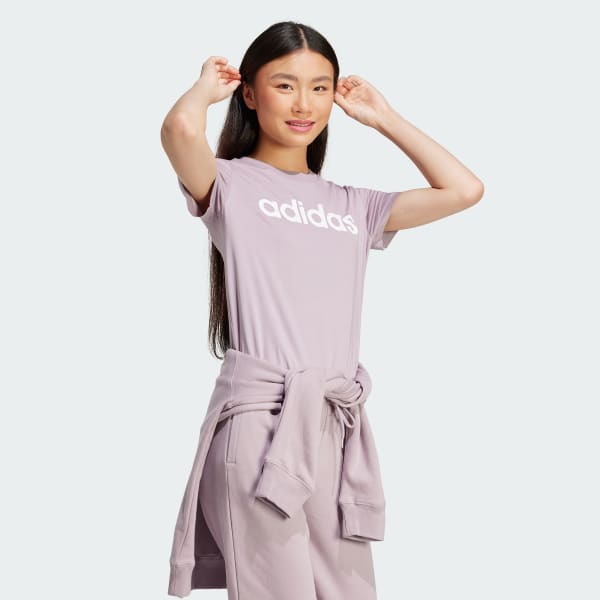 Morado Camiseta Essentials Logo Ajustada