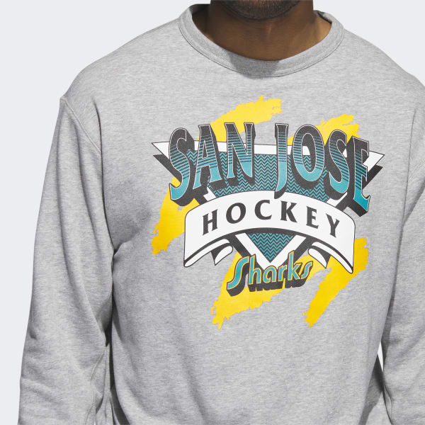 San Jose Sharks 90's Retro NHL Crewneck Sweatshirt Sport Grey / M