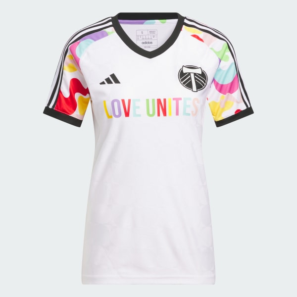 Portland Timbers adidas Youth 2023 Pride Pre-Match Top - White