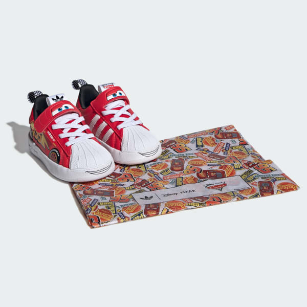 Red Adidas Pixar Cars Adifom Superstar 360 키즈 신발