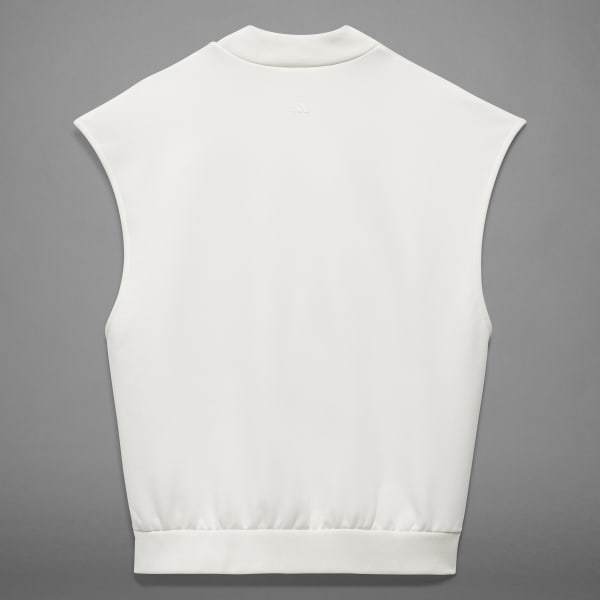 Shop adidas One Fleece Sleeveless Crewneck IA3417 white