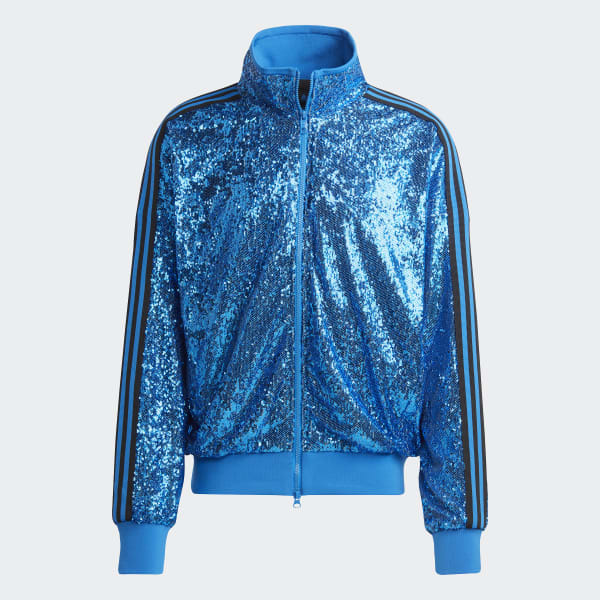 Adidas blue floral jacket deals