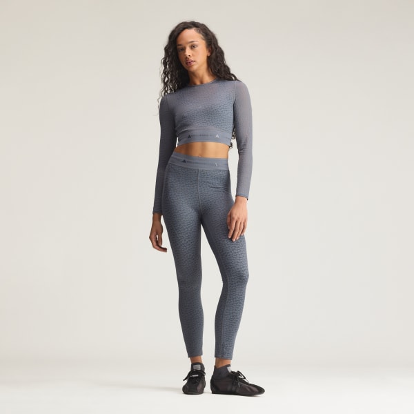 Noir Crop top dentelle manches longues aSMC