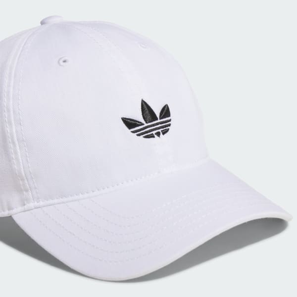 White Relaxed Trefoil Strapback Hat